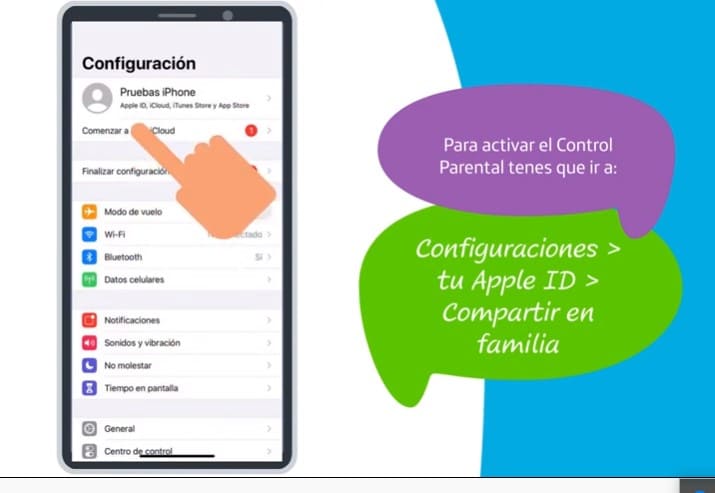 Control parental iPhone y iPad de Apple Configuración